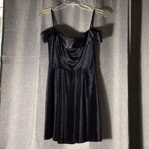 Velvet Black Off-Shoulder Dress